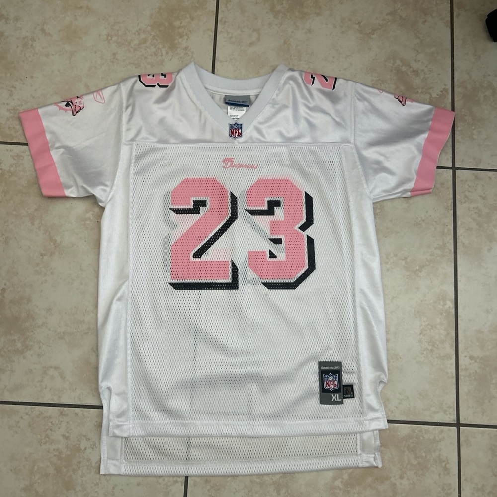 NFL White and Pink Jersey with Number 23